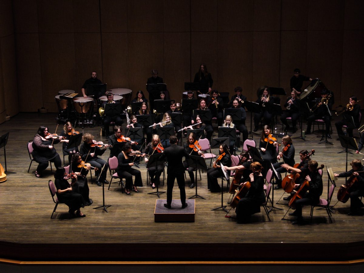 UW-Whitewater students performing in Symphony Orchestra at Greenhill Center of the Arts Mar 18, 2025.